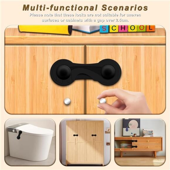 Child Safety Locks (10-Pack) - Baby Proof Cabinet Lock (No Drilling) 3M Adhesive - Picture 4 of 8